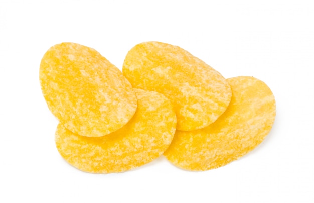 Gelbe Kartoffelchips getrennt