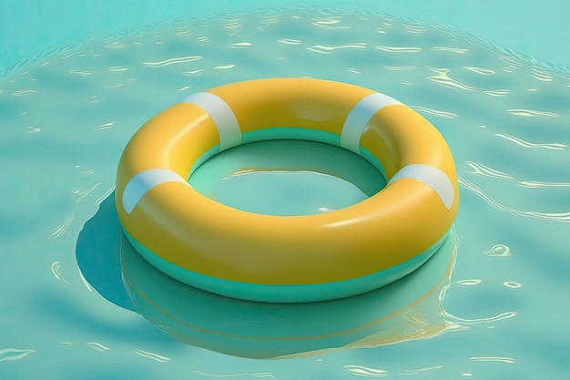 Gelbe Pool-Ring-Float-Illustration AI Generative