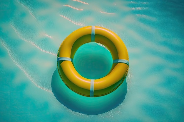 Gelbe Pool-Ring-Float-Illustration AI Generative