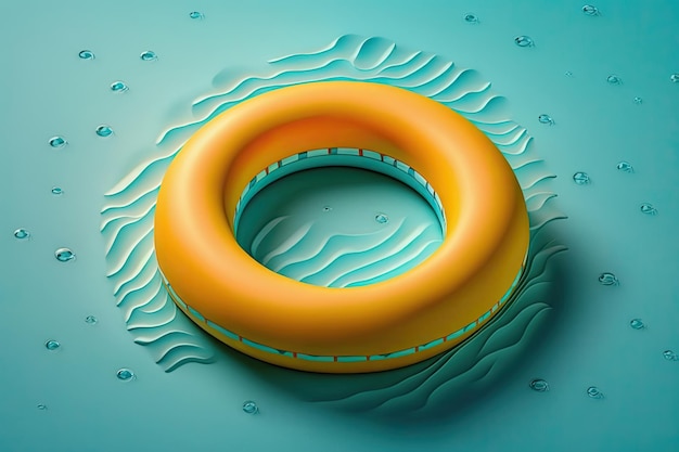 Gelbe Pool-Ring-Float-Illustration AI Generative