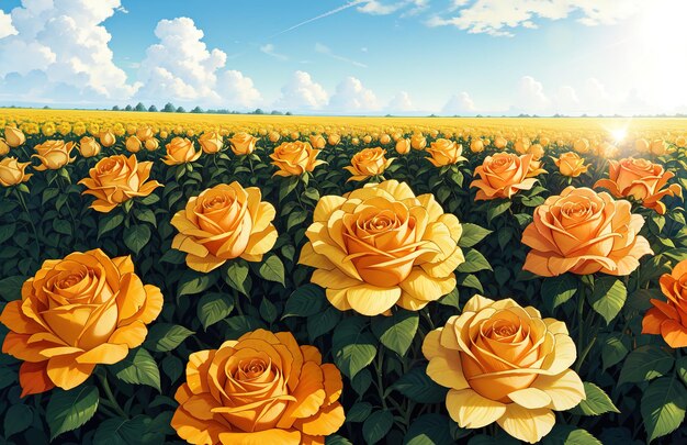 Gelbe Rosen in der Sonne Tapeten