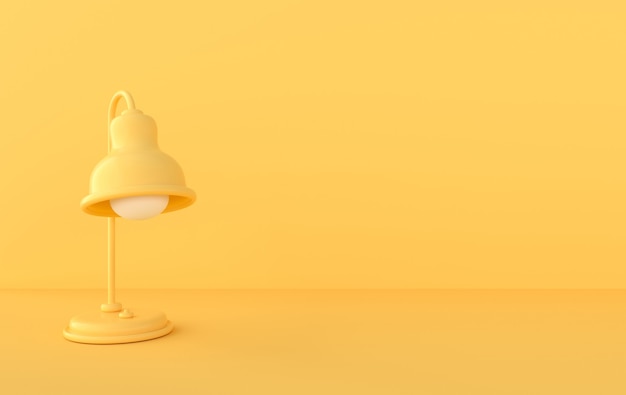 Gelbe Schreibtischlampe 3D-Rendering