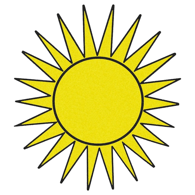 Gelbe Sonne mit Strahlen-Designelement