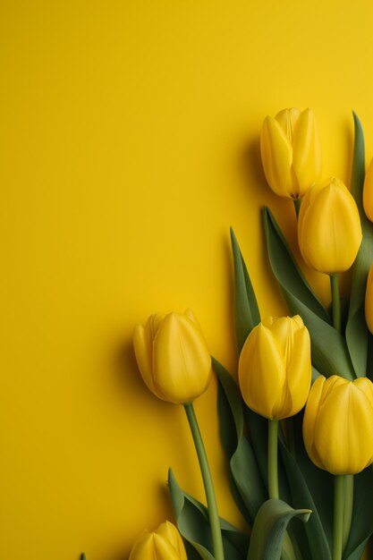 Gelbe Tulpen auf gelbem Grund