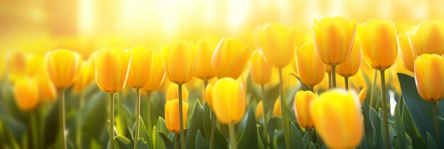 Gelbe Tulpen aus der Nähe