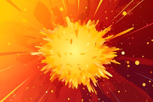 Gelbe Zeichentrick-Explosion