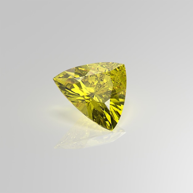 Gelber Diamant-Edelstein Billionen 3D-Rendering