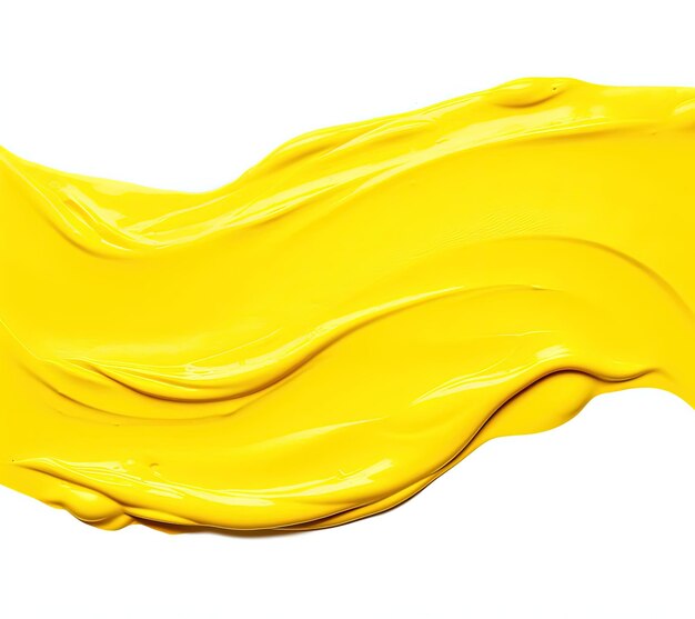 gelber Farbstreifen im Muster, isoliert auf weißem Hintergrund im Stil des Farbfeldes