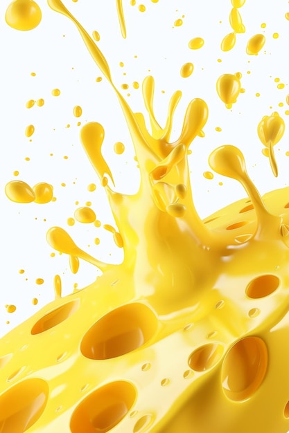 gelber Käse mit Löchern verarbeitet Generative KI
