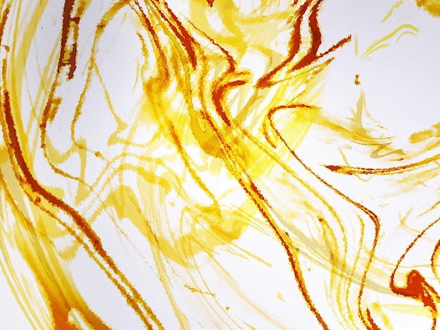 Gelber Kunsthintergrund mit Flecken und Linien Hintergrund zeitgenössischer abstrakter Kunst