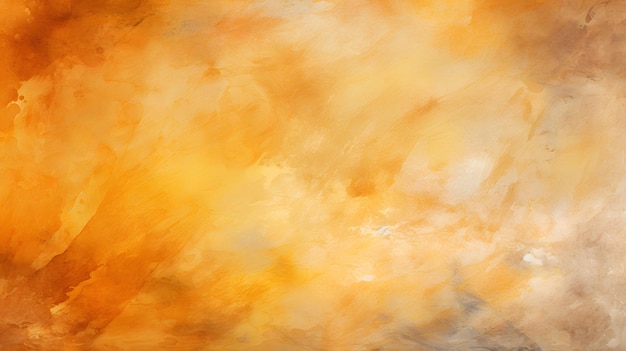 Gelber orangefarbener Hintergrund mit Textur und verzweifelten vintage Grunge- und Aquarellfarbenflecken in e