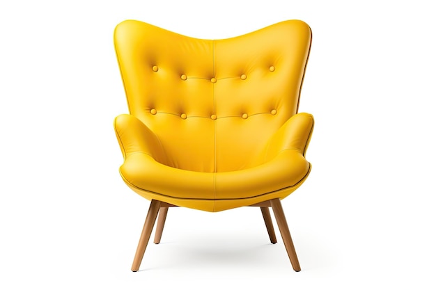 Gelber Stuhl auf weißem Hintergrund