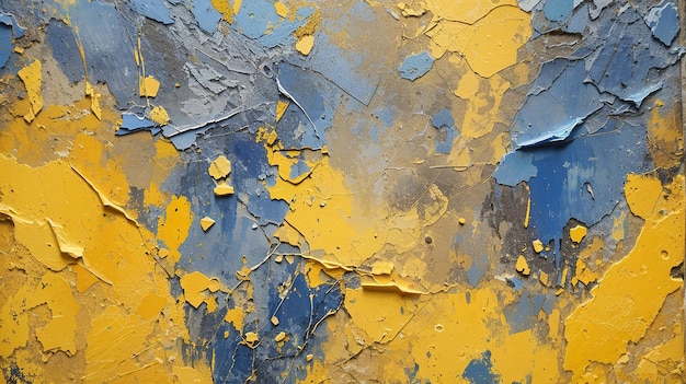 gelber und blauer Grunge-Lack-Textur-Hintergrund