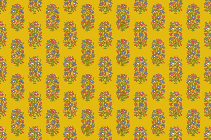 Gelbes Blumenmuster aus Textilien
