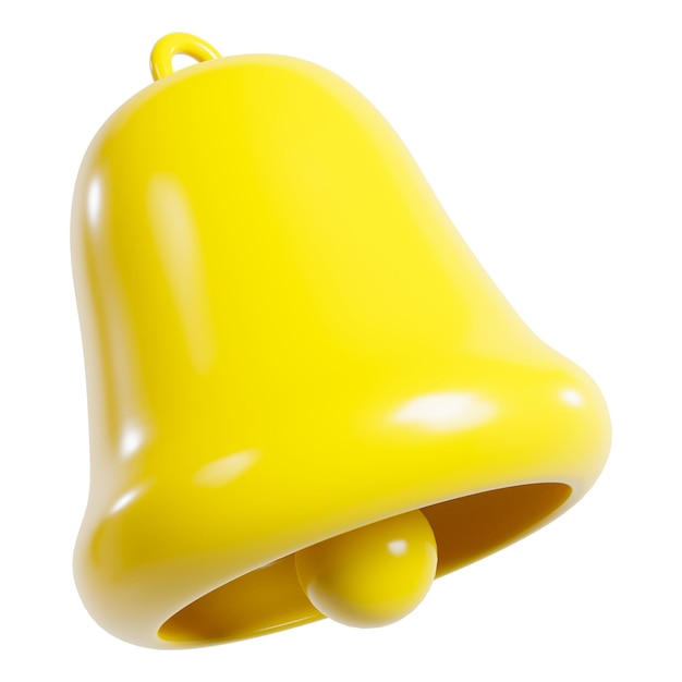 gelbes Glocken-Symbol 3D-Illustration