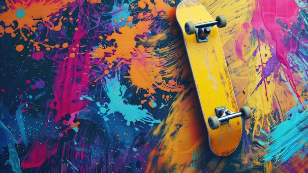 Gelbes Skateboard Generative KI