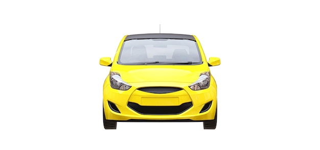 Gelbes Stadtauto mit leerer Oberfläche für Ihr kreatives Design