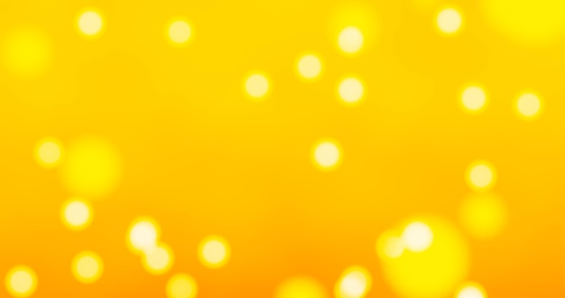 Gelbgoldener Hintergrund mit verschwommenen oder Bokeh-weißen Kreisen, die als Hintergrund über das Blatt verteilt sind