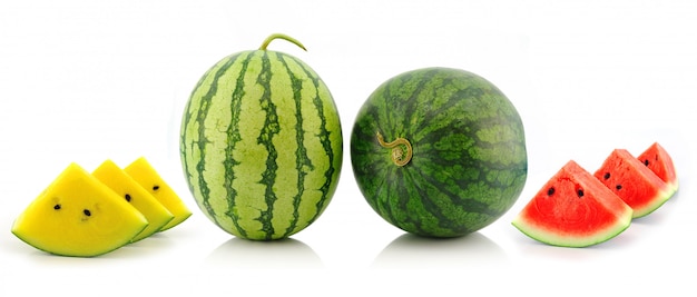 Gelbrote Wassermelone isoliert