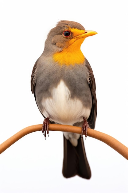 Gelbschnabel-Madenhackervogel auf weißem Hintergrund