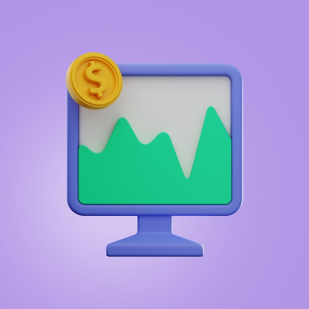 Geld-Finanz-Symbol 3D-Rendering auf isoliertem Hintergrund