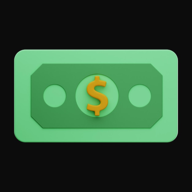 Geld-Finanz-Symbol 3D-Rendering auf isoliertem Hintergrund
