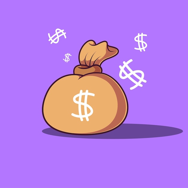 Geld-Icon-Vektorillustration im Cartoon-Stil