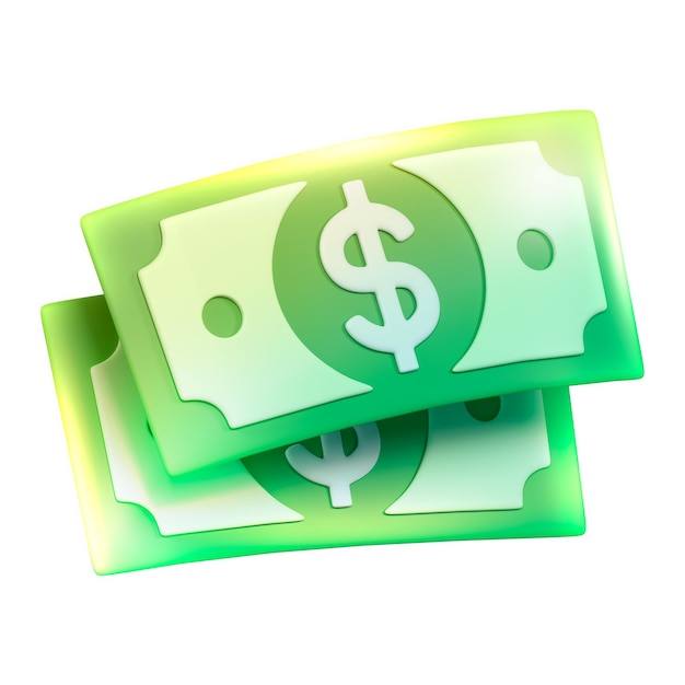 Geld-Ikonen png-Aufkleber 3D-Neon-Leucht durchsichtiger Hintergrund