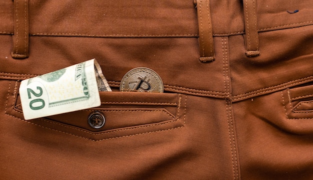 Geld in der Jeanstasche, Dollar in der Tasche