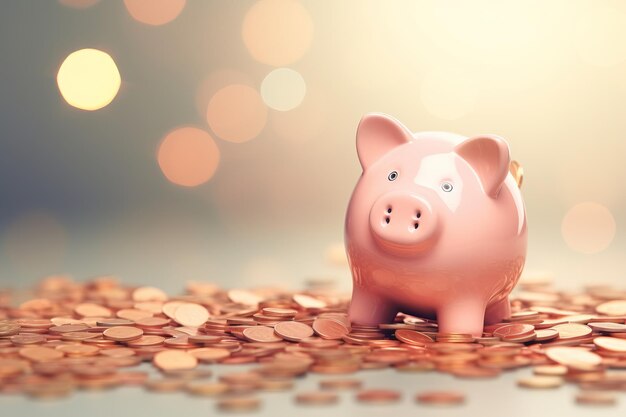 Geld sparen mit Piggy Bank 3D-Renderings