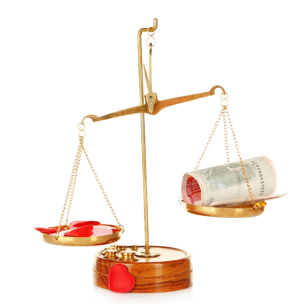 Geld und Herz in Waage