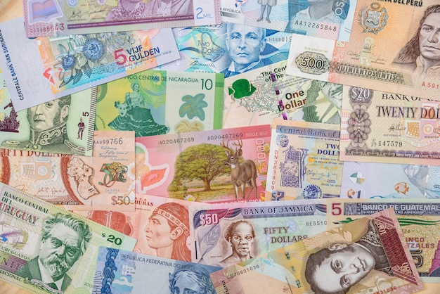 Foto geld verschiedene länder von amerika.