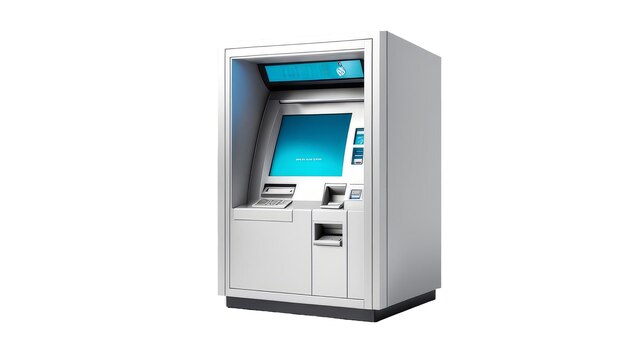Geldautomaten auf isolierter weißem Hintergrund