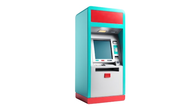 Geldautomaten auf isolierter weißem Hintergrund