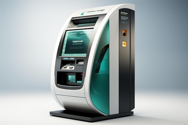 Geldautomatenkiosk auf weißem Hintergrund