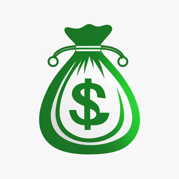 Geldbeutel-Vektor-Symbol grüne Farbe