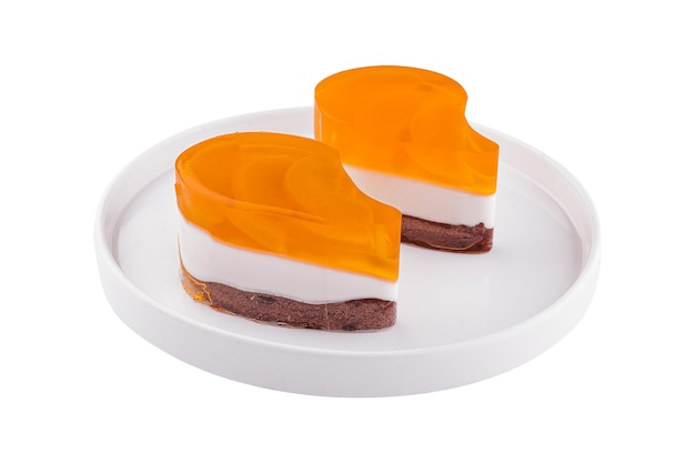 Gelee-süßer Nachtisch auf weißer Platte