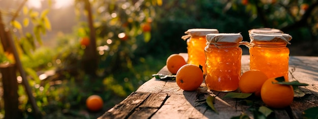 geleia de laranja em um frasco foco seletivo