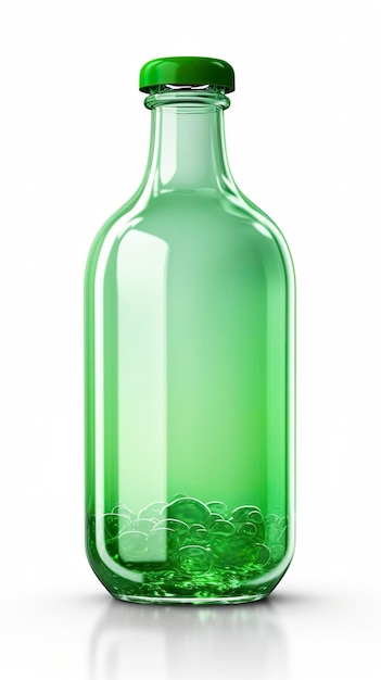 Foto geléia verde renderização 3d garrafa de cor sólida ai generative