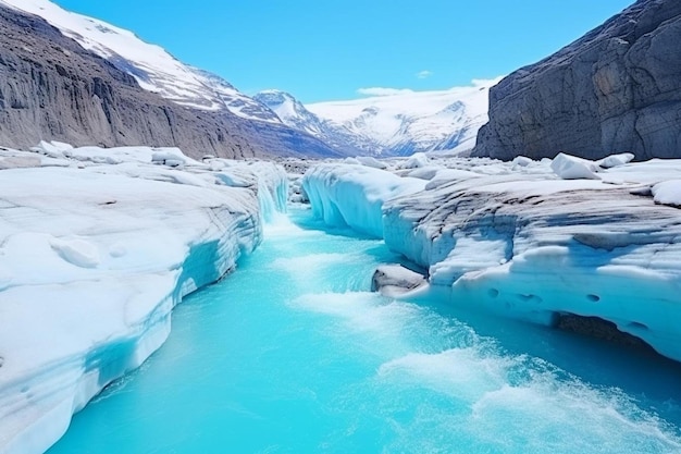 geleira de derretimento antártica em um ambiente de aquecimento global