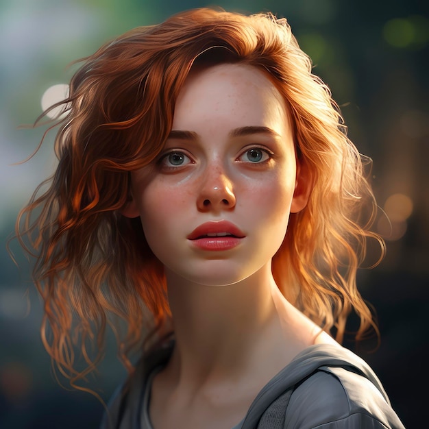 Gemälde einer Frau mit roten Haaren