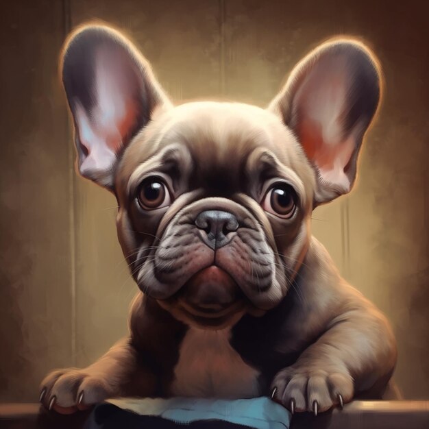 Gemälde eines Hundes mit traurigem Gesichtsausdruck, generative KI