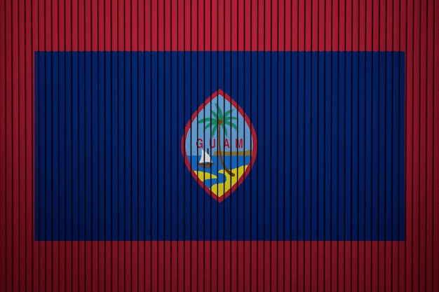 Gemalte Staatsflagge von Guam auf einer Betonmauer