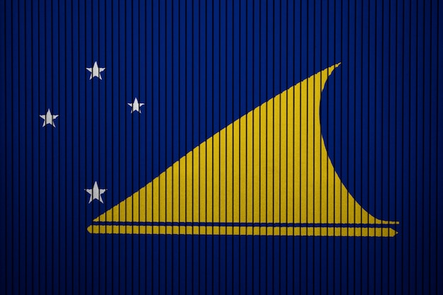 Gemalte Staatsflagge von Tokelau auf einer Betonmauer