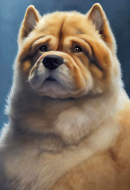 Gemaltes Porträt eines Chow-Chow-Hundes