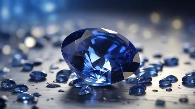 Gemas de zafiro azul negocios de piedras preciosas diamantes en fondo azul