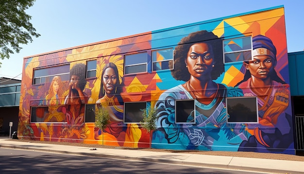 Gemeinde-Wandmaler-Projekt Künstler und Einheimische arbeiten zusammen, um eine lebendige Hommage an die schwarze Geschichte zu schaffen
