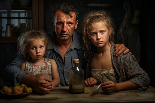 Gemeinsam im Herzen des Zuhauses. Ein bezauberndes Familienporträt eines Ehemanns, einer Ehefrau und ihrer bezaubernden Tochter