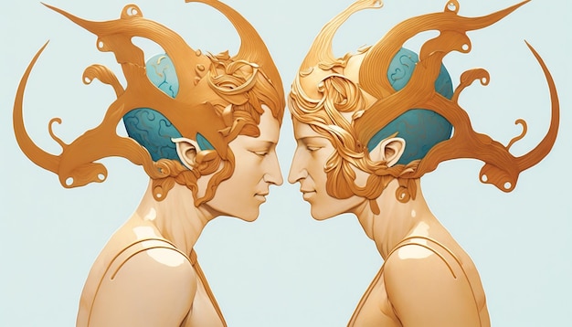 Gêmeos signo do zodíaco Ilustração criativa Ai Generate