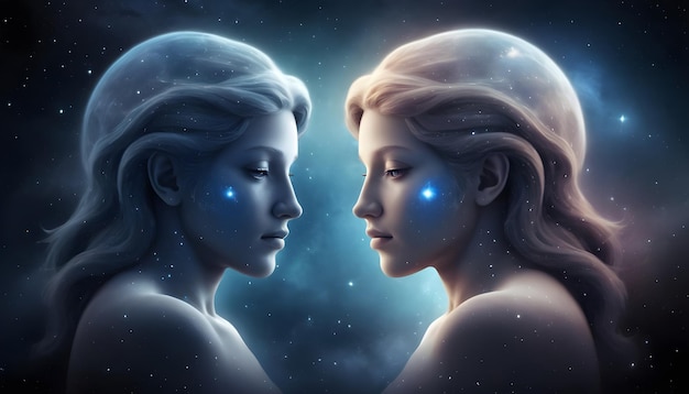 Gemini signo do zodíaco belo fundo do universo